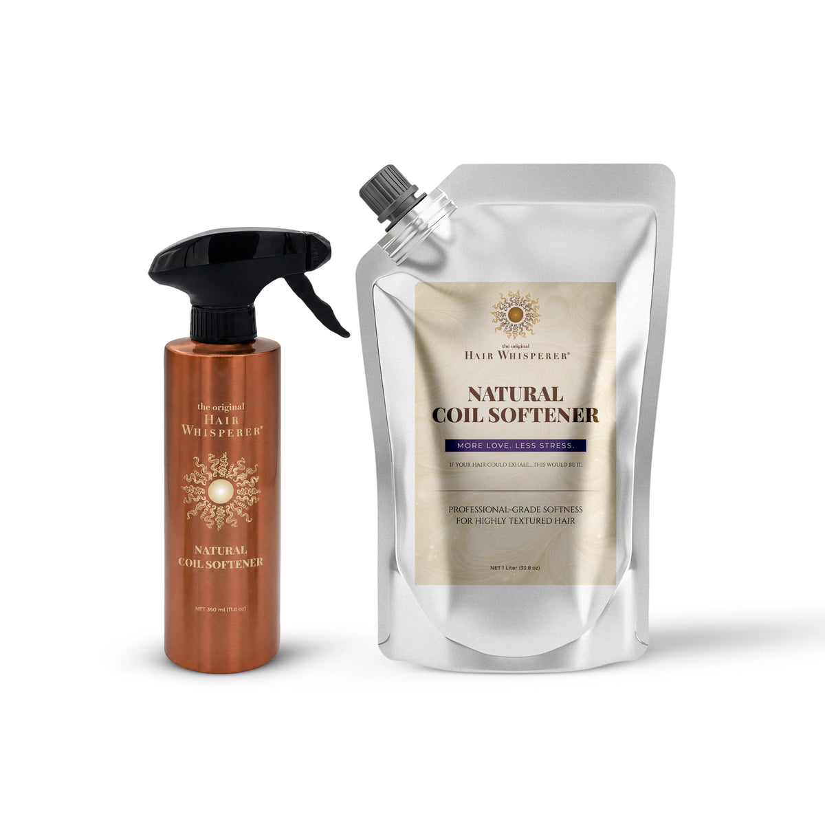 Natural Coil Softener Duo — 12 oz (350 ml) Steel Vessel + 1L (33.8 oz) Refill